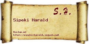 Sipeki Harald névjegykártya